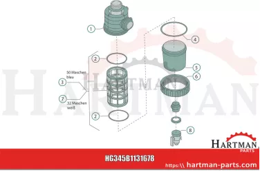 Filtr kpl., 50 oczek VNB4643378, B4643378, 345B4643378