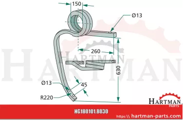 Słupica kultywatora skręcona
