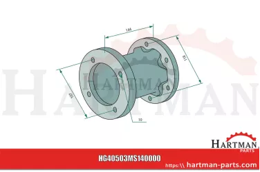 Króciec do silnika hydraulicznego, długość 147 mm 03MS140000