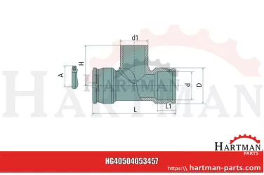 T-Stück 90° 125 x 125 x 125 490404125