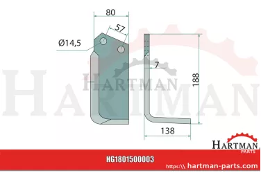 Protractor lewa, powlekana 036395.0