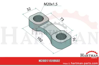 Mocowanie zęba M20 x 1,5 4598602,459