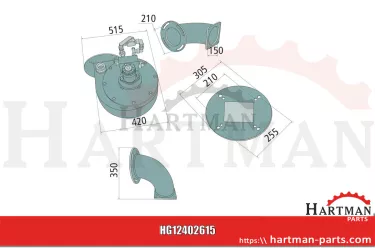 Turbonapełniacz 8” montaż pod zbiornikiem wydajność około 6500 - 7000