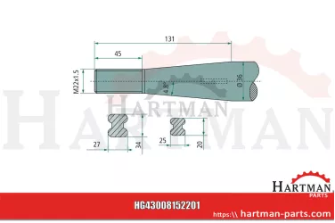 Ząb z nakrętką stożkową Z001-084, 54433, 18822