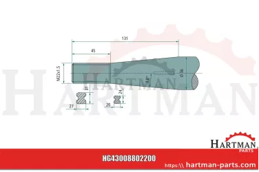 Ząb z nakrętką stożkową 18884, 60250006
