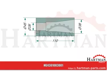 Tuleja do przyspawania do zębów z gwintem M22 18100-61