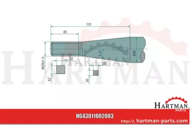 Ząb z nakrętką stożkową 53132, 221152