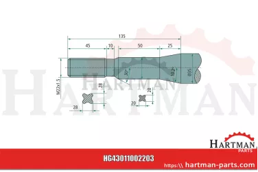 Ząb z nakrętką stożkową 53167, 181109