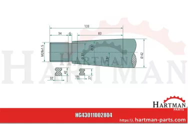 Ząb z nakrętką stożkową 55499, 181118