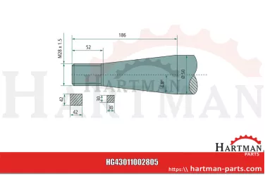 Ząb z nakrętką stożkową 181114, 54876