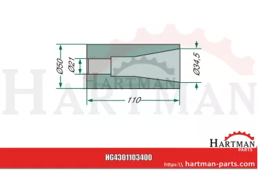 Tuleja do przyspawania do zębów z zabezpieczeniem przed przekręceniem