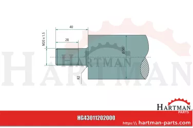 Ząb z nakrętką i pierścieniem sprężystym E0176, 181120, 53051