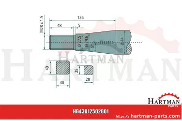 Ząb z nakrętką stożkową 55252, 181254