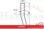 Palec zagarniający siewnika 100 x 550 mm, Ø 14 mm 3538802