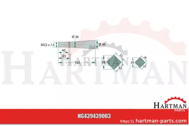 Ząb ładowacza czołowego z nakrętką stożkową 18803, F238894130010