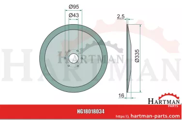 Krój tarczowy gładki, Ø 335 x 2,5 mm 3490006,349