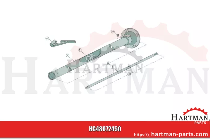 Wałek stożkowy wtykowy 3 częściowy, długość - 190 mm 50480, 72452