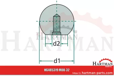 Uchwyt kulisty M8 DIN 319