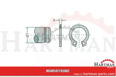 Pierścień zabezpieczający 58 x 2 mm, do siłownika dwustronnego działan