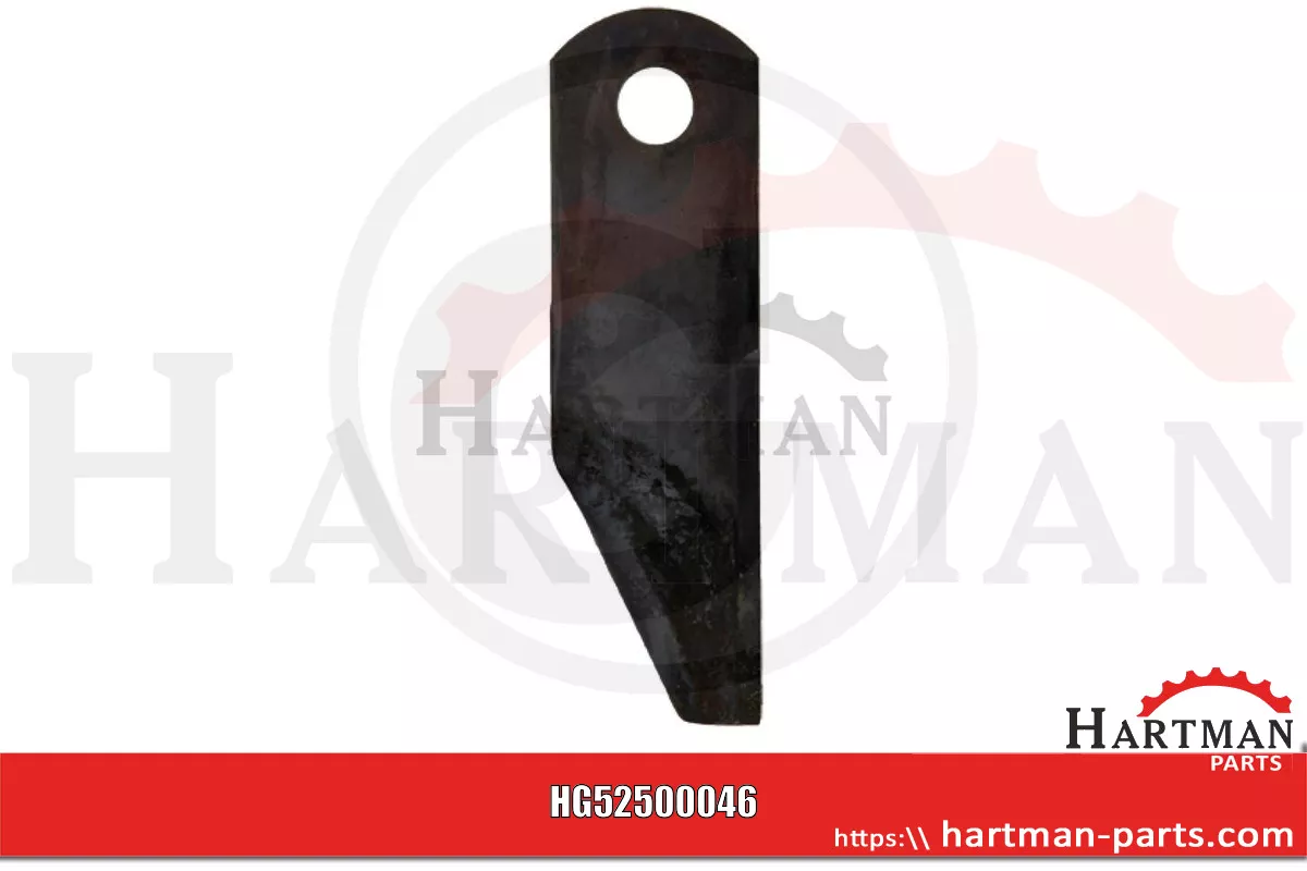 Nóż bijakowy pochylony w prawo, napawany 173 x 50 x 4,5 mm, Ø 18 mm 87