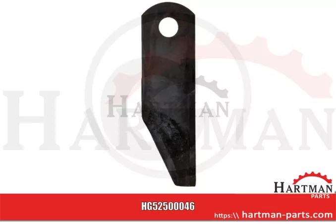 Nóż bijakowy pochylony w prawo, napawany 173 x 50 x 4,5 mm, Ø 18 mm 87