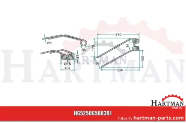 Palec przetrząsaczo-zgrabiarki karuz. (kremowy) 06580391, 1.1040.001.5