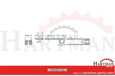 Palec przetrząsaczo-zgrabiarki karuz. 10 sztuk 150296