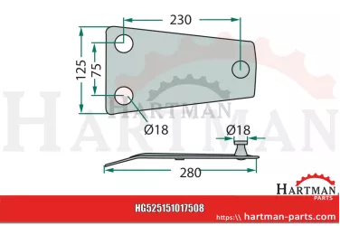Trzymak noża 511040060, 151033401