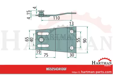 Trzymak noża 4 mm 00434136, 00+      434.136