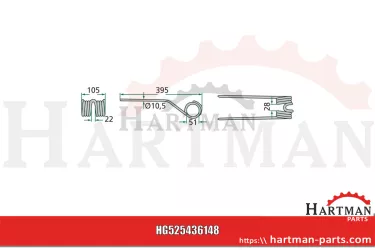 Palec przetrząsaczo-zgrabiarki karuz. VPE 10 436152, 00436148, 436153