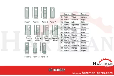 Nożyk strona prawa 527746, 113384A1, 527749, 527748, 42057.01