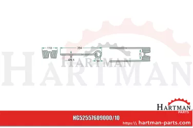 Palec przetrząsaczo-zgrabiarki karuz. 57609000, 127-1264, KT3, SH57609