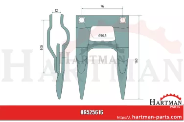 Bagnet podwójny 12 mm, system Schumacher D26733955, 10616, 16500.01, 7