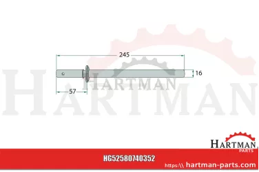 Palec wciągający 16 x 245 mm 89508376, 84000121, 80740352