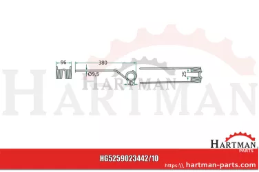Palec przetrząsaczo-zgrabiarki karuz. 10 sztuk 0009023442, 9023442
