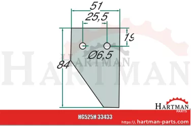 Nożyk skrajny listwy tnącej H 33433, H33433