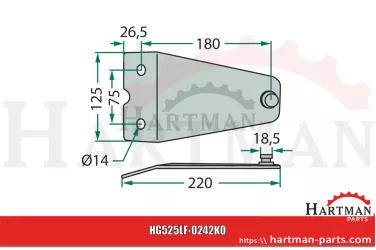 Trzymak noża Z1033790, LF0242K0, A142441900