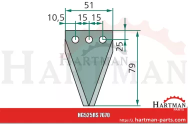 Nożyk listwy tnącej gładki RS 7670