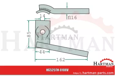 Trzymak zęba strona prawa Z3016610, VGTH0108V, TH-0108V
