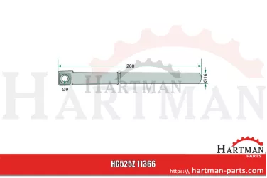 Palec zabieracza łańcuchowego nowa wersja, Ø 16 x 200 mm Z11366, Z 113
