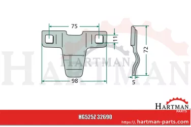 Trzymak noża do palca dociskowego Z 32690, Z32690