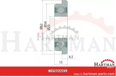 Rolka prowadząca do przegubu listwy tnącej 122249, FEL122249