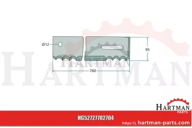 Nóż tnący prawy, grubość 4 mm 27702704
