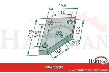 Nóż kątowy prawy 70-504, 70700009, 527527204
