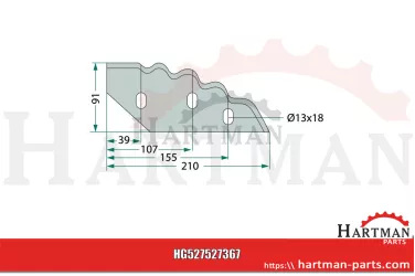 Nóż prawy CL 04.0014, 70-278