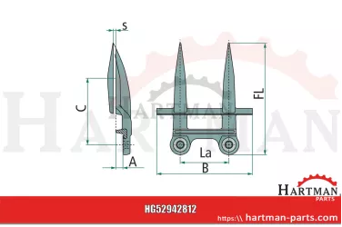 Bagnet podwójny 6" D44102900, D44104500