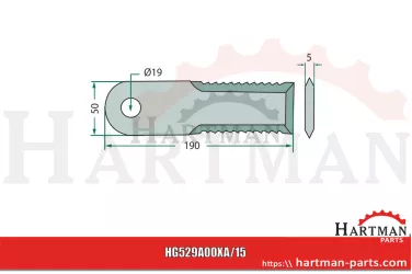 Nóż bijakowy ząbkowana HXE15871