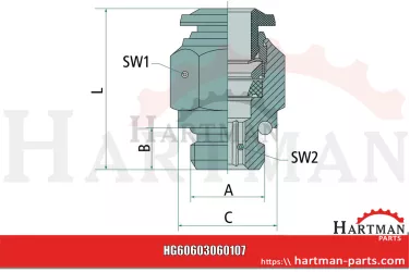 Złącze śrubowe BK-GE-6-1/8-MSv prosta