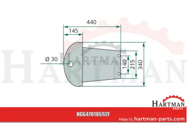 Płoza 440 mm 018692