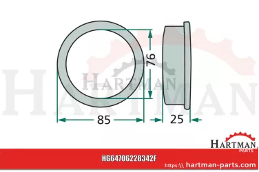 Łożysko ślizgowe z kołnierzem 7006228342, 70+    0622 8342, VF06228342